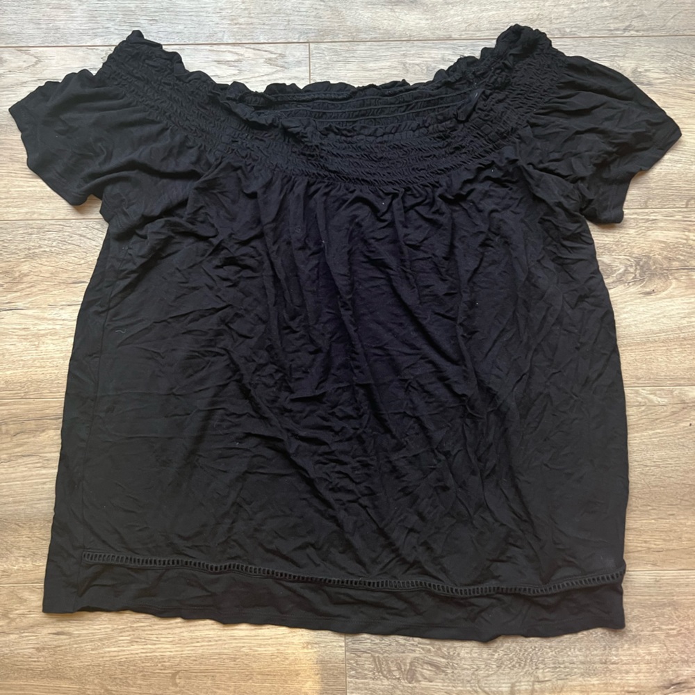 Black off the shoulder blouse